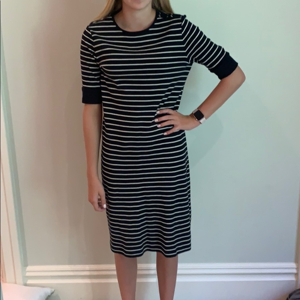 Ralph Lauren black and white striped dress